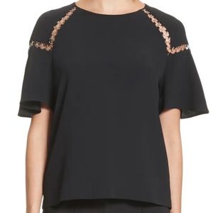 ALC Black short sleeve blouse